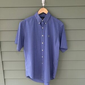 Ralph Lauren Navy Checkered Button Down Shirt
